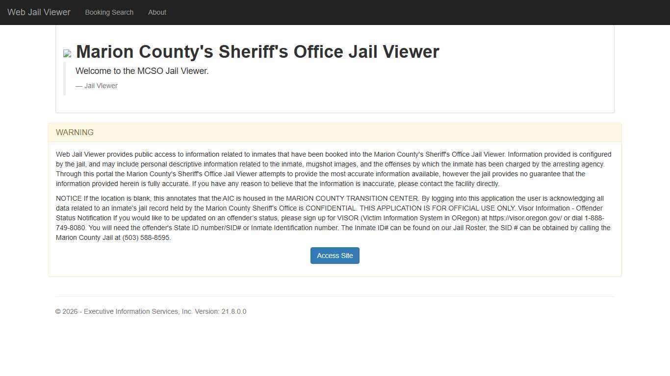 Home Page - Web Jail Viewer